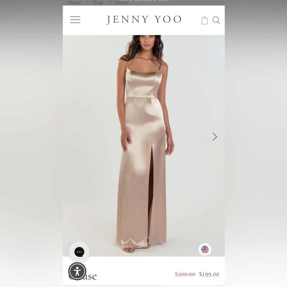 Jenny Yoo Satin Chase Gown in Champagne Color